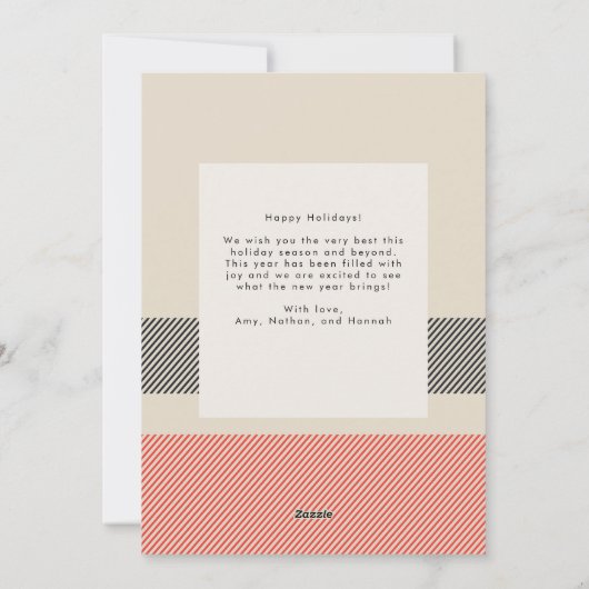 楽しい & 明るい コzyな冬のチェック柄写真 シーズンカード (裏面)