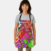 楽しい、明るい、幸せな喜びのタイポグラフ エプロン (インサイチュ)