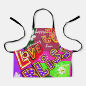 楽しい、明るい、幸せな喜びのタイポグラフ エプロン (正面)