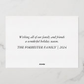 楽しい＆明るい 3つの写真 赤と金のクリスマスカード 箔シーズンカード (裏面)