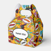 楽しい 現代風 かっこいい コミックブック ウェディング フェイバーボックス (裏面サイド)