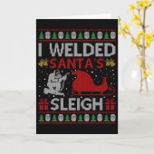楽しい！私が溶接したサンタのスレッドギフト醜い溶接機クリス カード (黄色い花)