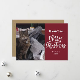 楽しい「私じゃないですよ」フォトクリスマス シーズンカード