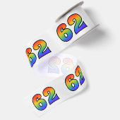 楽しい、虹パターン「62」イベント番号(グレー) サテンリボン (裏面)