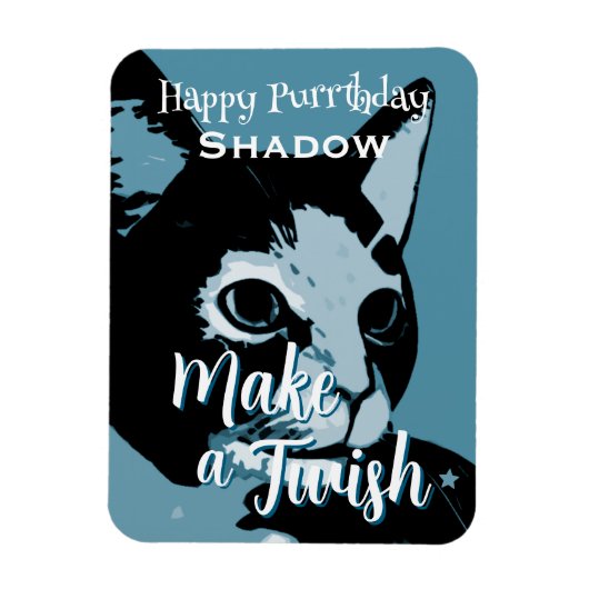 楽しい 誕生日 おめでとう 猫 マグネット (縦)