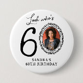 楽しい! 誰が60歳!? 写真入り60歳の誕生日グッズ 缶バッジ (正面)
