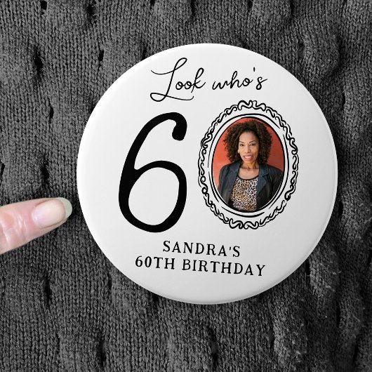 楽しい! 誰が60歳!? 写真入り60歳の誕生日グッズ 缶バッジ