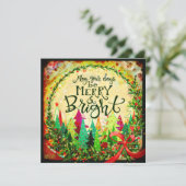 楽しい、陽気で明るいクリスマスツリー インスピリビティ シーズンカード (スタンド正面)