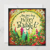楽しい、陽気で明るいクリスマスツリー インスピリビティ シーズンカード (正面)