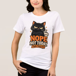 楽しい 黒猫 今日はダメかも明日なら トライブレンドTシャツ