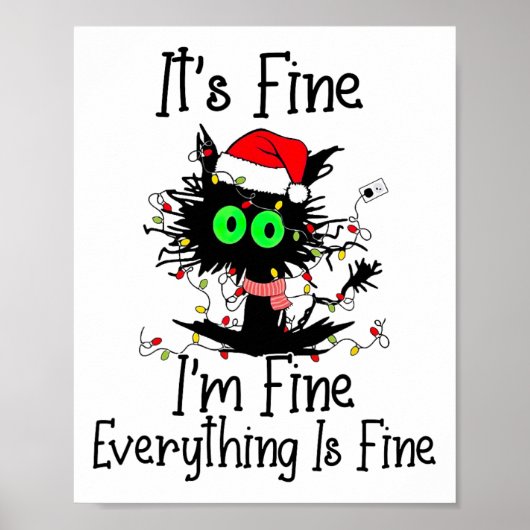 楽しい 黒猫 C ポスター (正面)