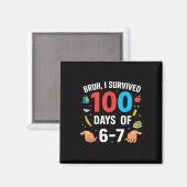 楽しい 67 学校の先生 100日目の日 100日 6 7 マグネット (正面/裏面)