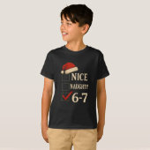 楽しい 6 7 ミーム いい子 悪い子 67 クリスマスの脳内 Tシャツ (正面フル)