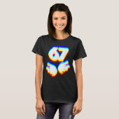 楽しい 6 7 ミーム Gen Alpha スラング 六 七 EDM カラー Tシャツ (正面フル)