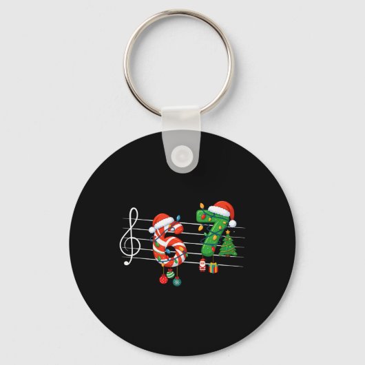 楽しい 6 7 音楽の先生 67 ジョーク 六 七 クリスマス キーホルダー (正面)