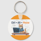 楽しい Ctrl Alt Meow 猫 Python プログラマー コーダー キーホルダー (正面)