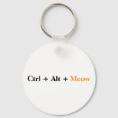 楽しい Ctrl Alt Meow 猫 Python プログラマー コーダー キーホルダー (裏面)