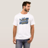 楽しい EAT SLEEP 野球 2D デザイナー グラフィック Tシャツ (正面フル)