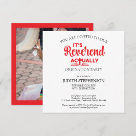 楽しい「IT'S REVEREND ACTUALLY」叙任式パーティー 招待状