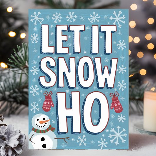 楽しい「Let It Snow Ho」雪だるまクリスマス シーズンカード