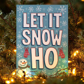 楽しい「Let It Snow Ho」雪だるまクリスマス シーズンカード
