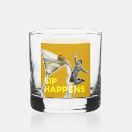 楽しい"Sip Happens" カクテルグラス ウイスキーグラス
