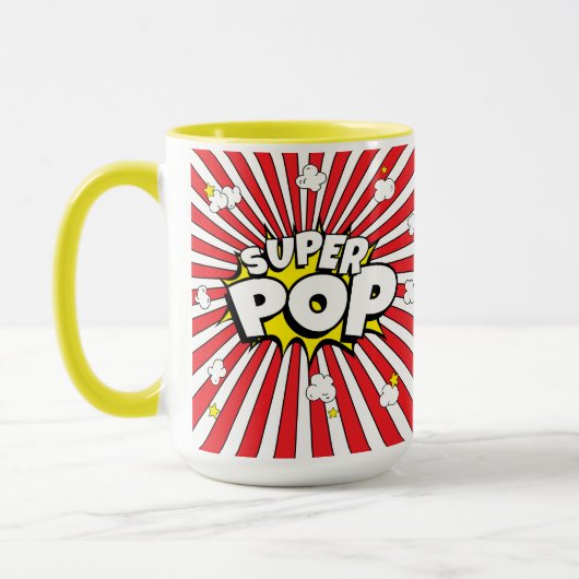楽しい SUPER POP! お父さんユーモアが詰まった「コーンフル」(駄洒落意図) マグカップ (左)