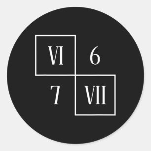 楽しい Vi Vii 6 7 ミーム ローマ数字 数学 シックス セブン ラウンドシール