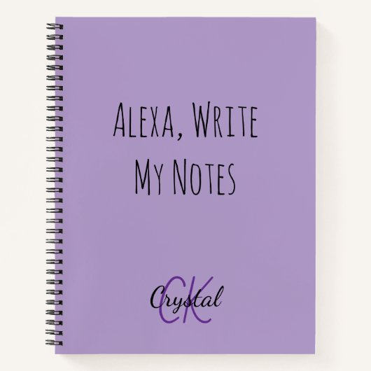 楽しいAlexaが私のノートを書いてくれるモノグラム ノートブック (正面)