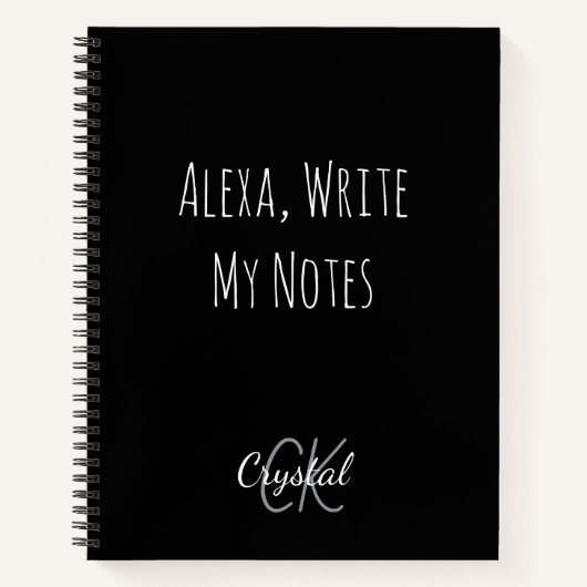 楽しいAlexa私のノートを書いてモノグラム ノートブック (正面)