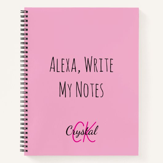 楽しいAlexa私のノートを書いてモノグラム ノートブック (正面)