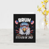 楽しいBruh四番目 4th 七月 鷲 アメリカ 愛国 カード (黄色い花)