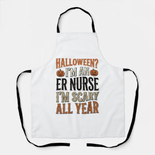 楽しいER看護師ハロウィーン怖い一年中Tシャツデザイン エプロン