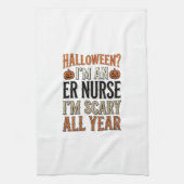 楽しいER看護師ハロウィーン怖い一年中Tシャツデザイン キッチンタオル (縦)
