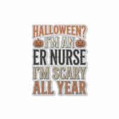 楽しいER看護師ハロウィーン怖い一年中Tシャツデザイン シール (正面)