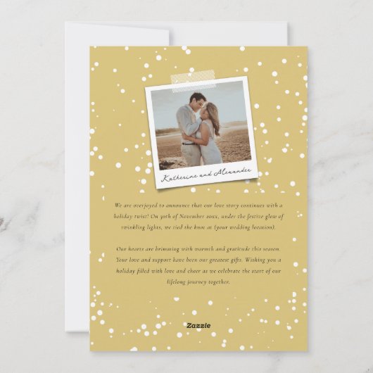 楽しいEver After金ゴールドカーリースクリプト結婚写真 シーズンカード (裏面)