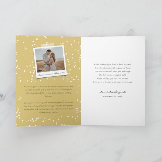 楽しいEver After金ゴールドカーリースクリプト結婚写真 シーズンカード (内部)