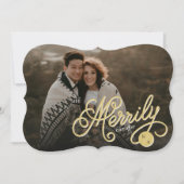 楽しいEver After金ゴールドカーリースクリプト結婚写真 シーズンカード (正面)