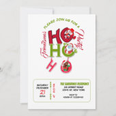 楽しいHO HO HO レトロクリスマスパーティーフレンズマス 招待状 (正面)