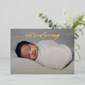 楽しいIntroフォイルベビー誕生の発表 箔シーズンカード (立ち正面)