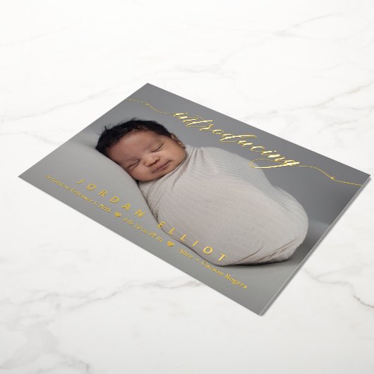 楽しいIntroフォイルベビー誕生の発表 箔シーズンカード (回転した状態)