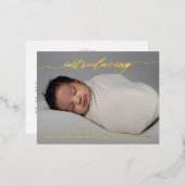 楽しいIntro Foil誕生の発表はがき 箔シーズンポストカード (正面/裏面)