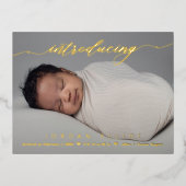 楽しいIntro Foil誕生の発表はがき 箔シーズンポストカード (正面)