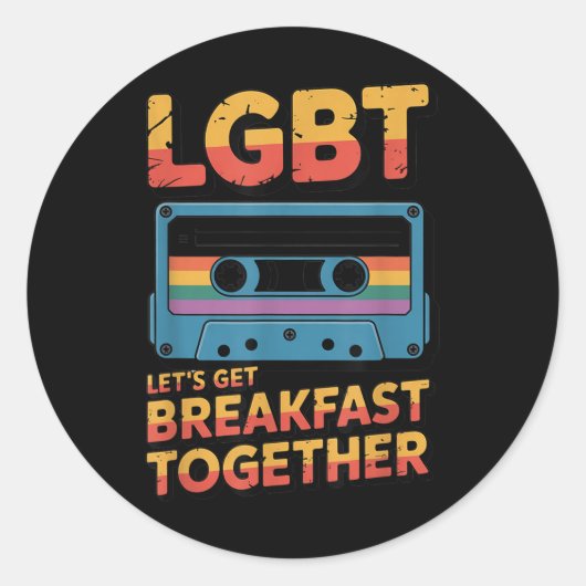 楽しいLGBT 一緒に朝食を食べよう _2  ラウンドシール (正面)