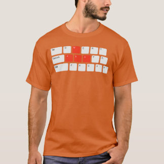 楽しいPCビデオゲーマー WASD ゲーミング男子 Tシャツ