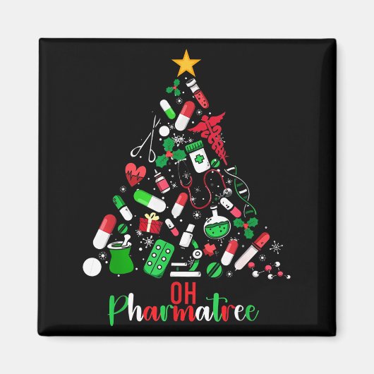 楽しいPharmatree薬局 クリスマス 薬剤師 テック エム マグネット (正面)