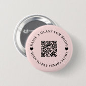 楽しいQRコード 花嫁パーティー デザイン 缶バッジ (正面&裏面)