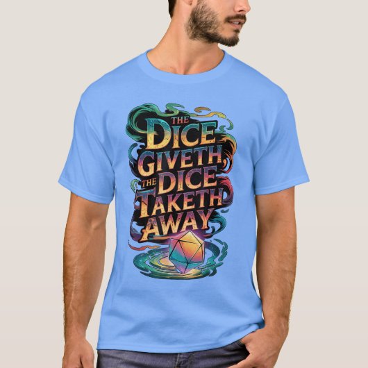 楽しいRPGボードゲームサイコロギブズダイスアウェイ Tシャツ (正面)