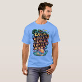 楽しいRPGボードゲームサイコロギブズダイスアウェイ Tシャツ (正面フル)