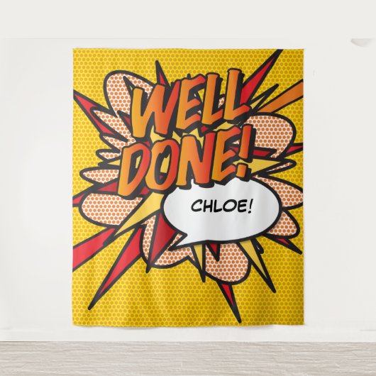 楽しくてかっこいいコミック風フォト背景 タペストリー (正面)